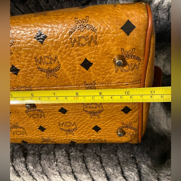 MCM Cognac Monogram Visetos Boston Bag with Crossbody Strap - Picture 16 of 16